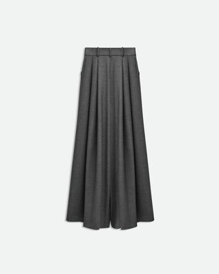 WIDE TROUSERS WITH BRA CLOSURE IN DARK GREY