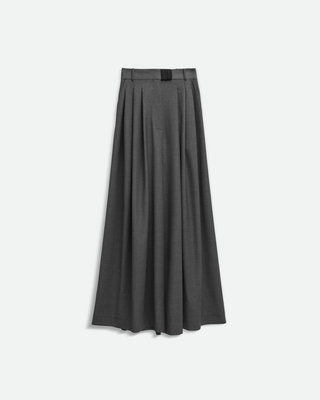 WIDE TROUSERS WITH BRA CLOSURE IN DARK GREY