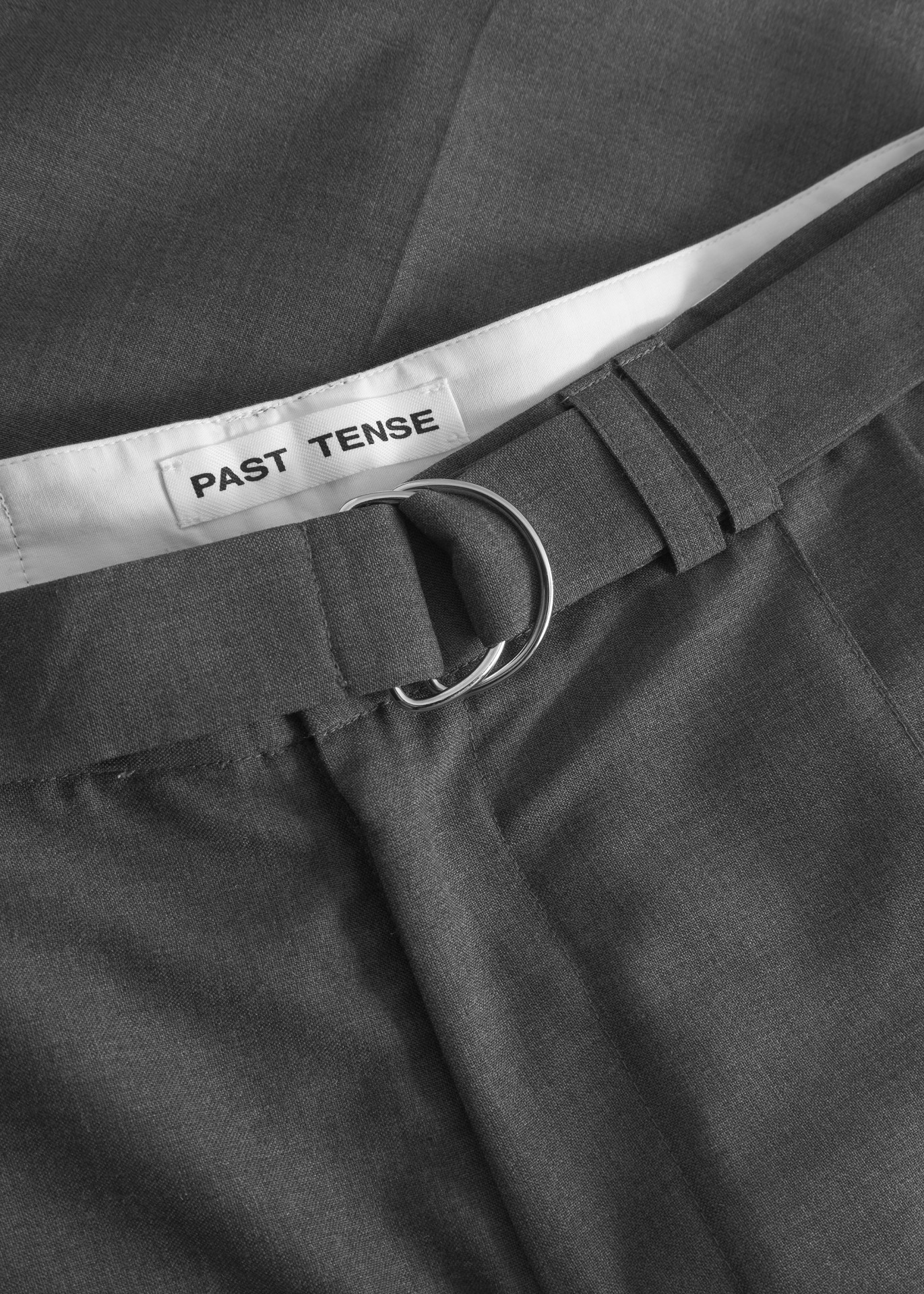 TROPICAL WOOL BELTED SHORTS GREY MELANGE