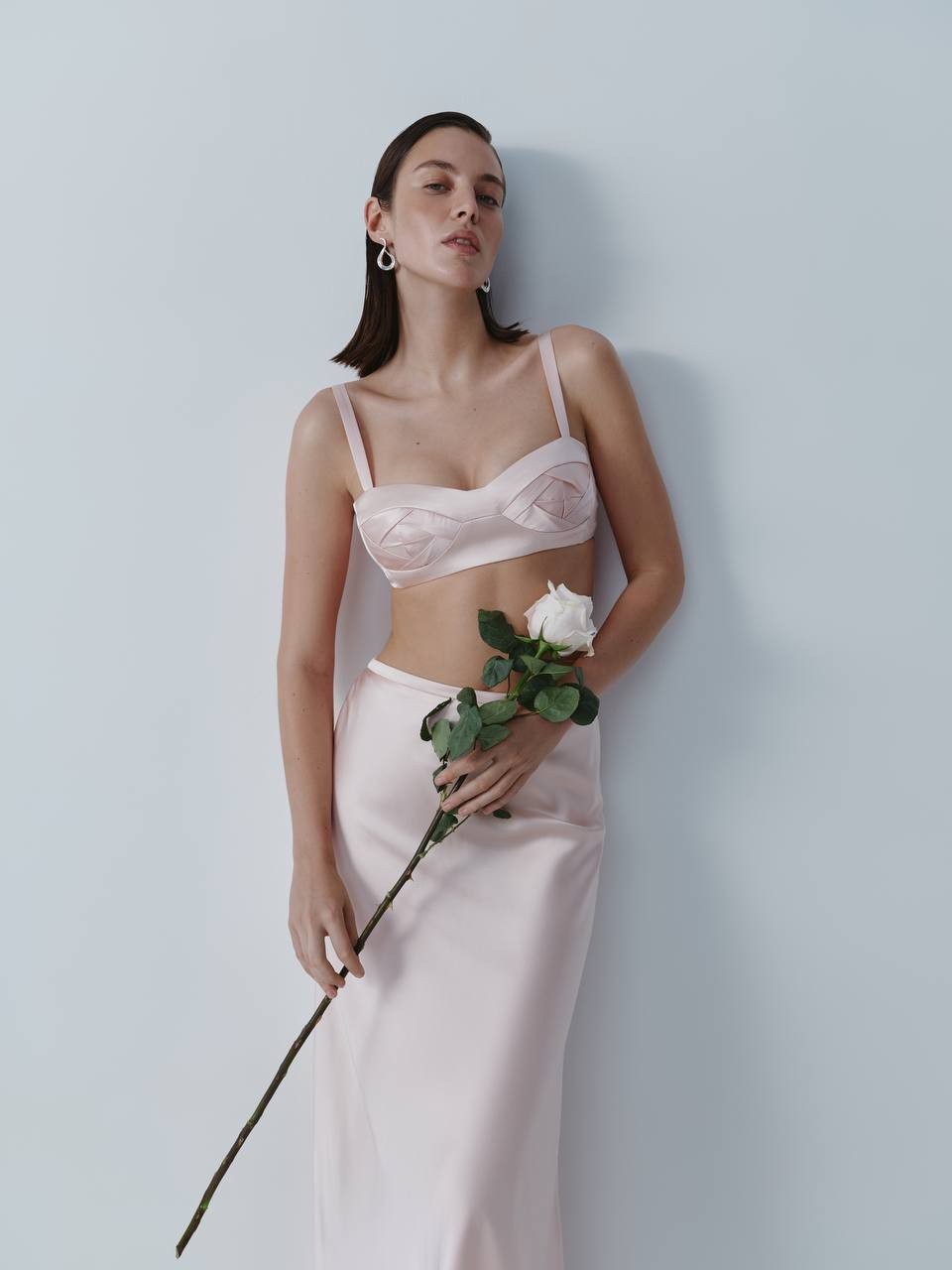 WHITE  SILK ORIGAMI TOP