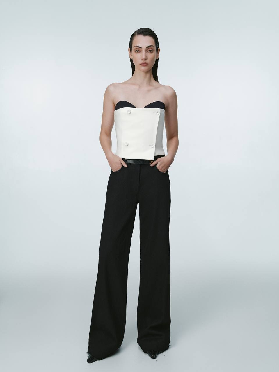 WHITE  WOOL MINI CORSET