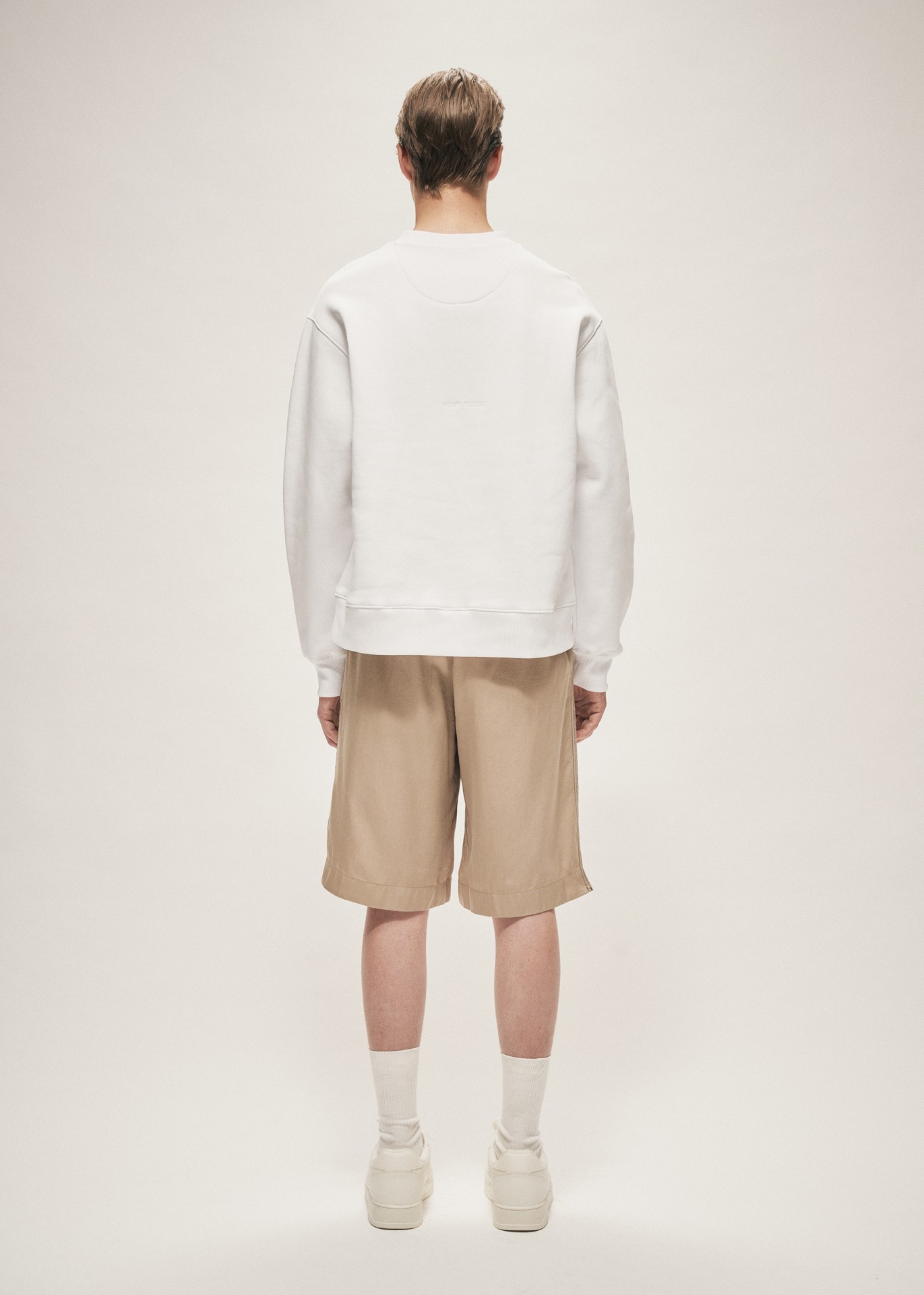 WIDE LEG DRAWSTRING TENCEL SHORTS LIGHT KHAKI